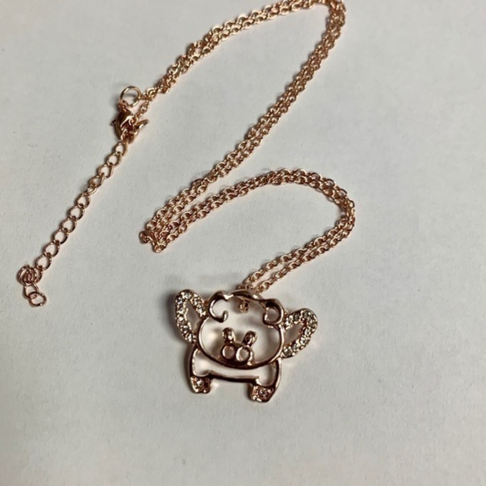 NEW “When Pigs Fly” fashion rose gold necklace